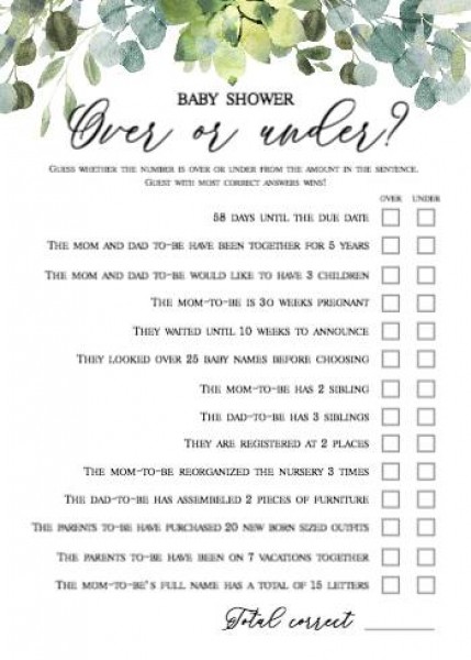 20 Questions about the Parents Baby Shower game | Zazzle