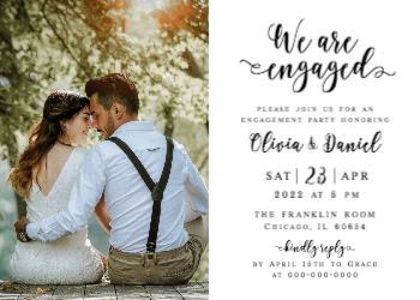Engagement Party Invitation Photo Invite Fully Personalized Template