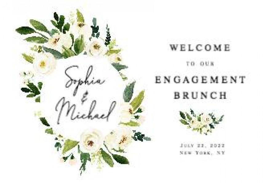 Elegant and Minimalist Waffle Lets Brunch Welcome Sign Template